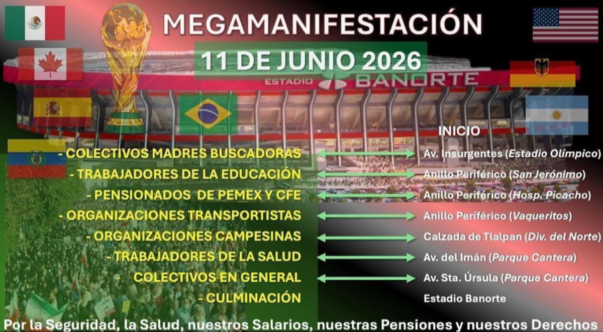 Sin cambios al momento, estas son la manifestaciones que se esperan el jueves
