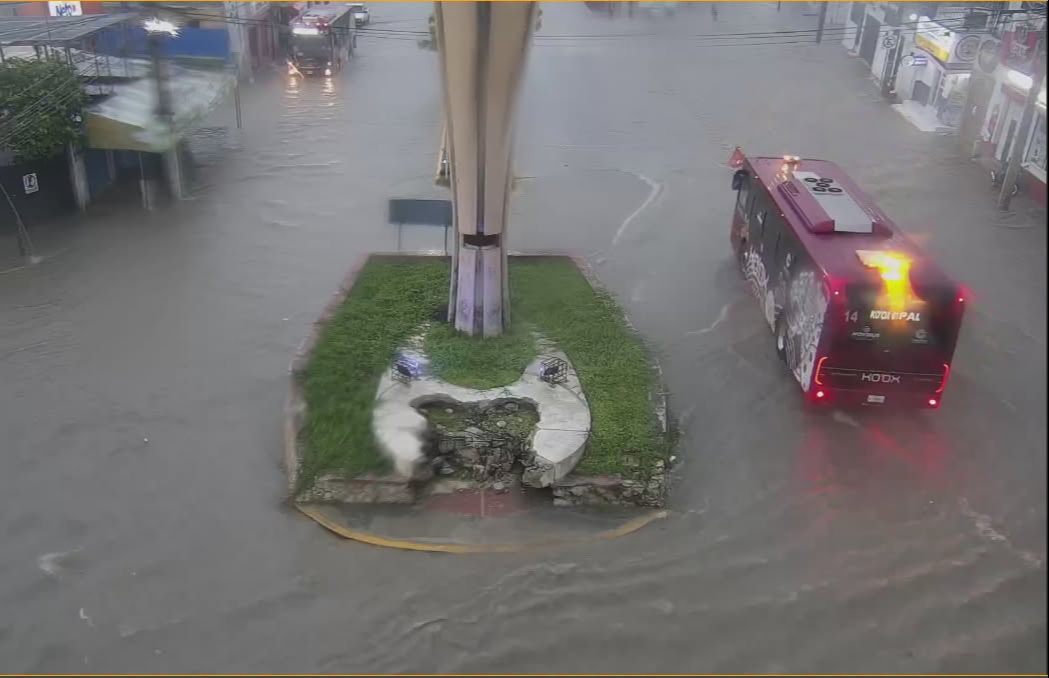 La Avenida Álvaro Obregón es una de las zonas más críticas debido a los altos niveles de agua acumulada que dificultan el paso de los autos.