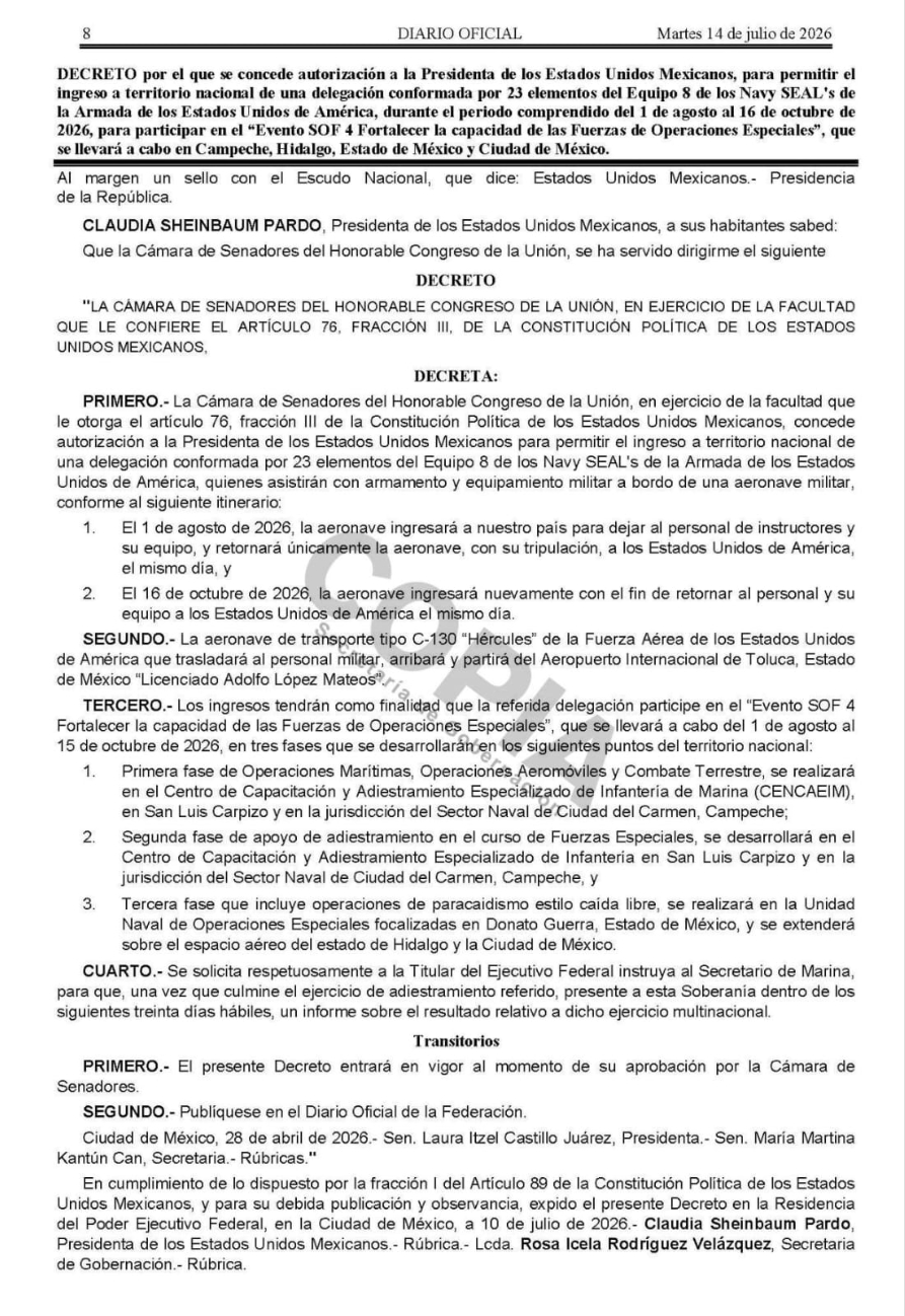 El programa incluye operaciones marítimas, terrestres y aeromóviles.