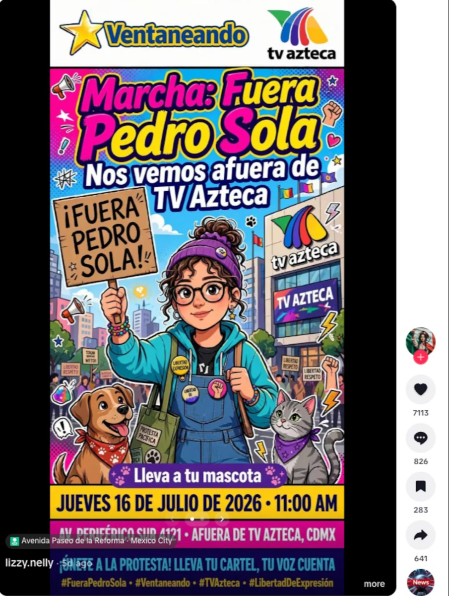 Marcha para la salida de Pedro Sola.