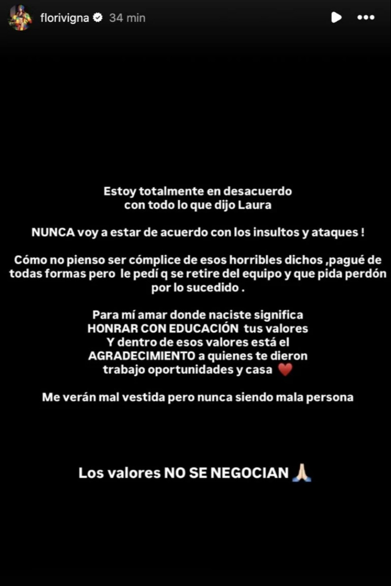 Flor Vigna habal de Lau Styling en sus redes sociales.