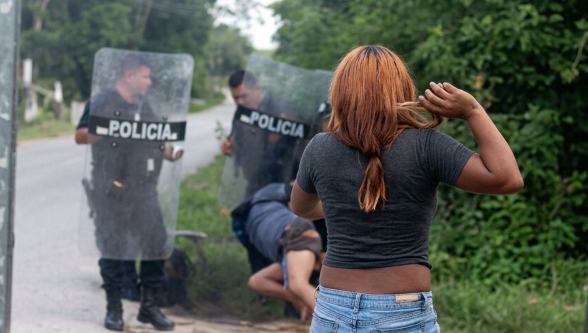 La familia enfrentó a golpes y con piedras a los agentes policiacos de Yaxcabá