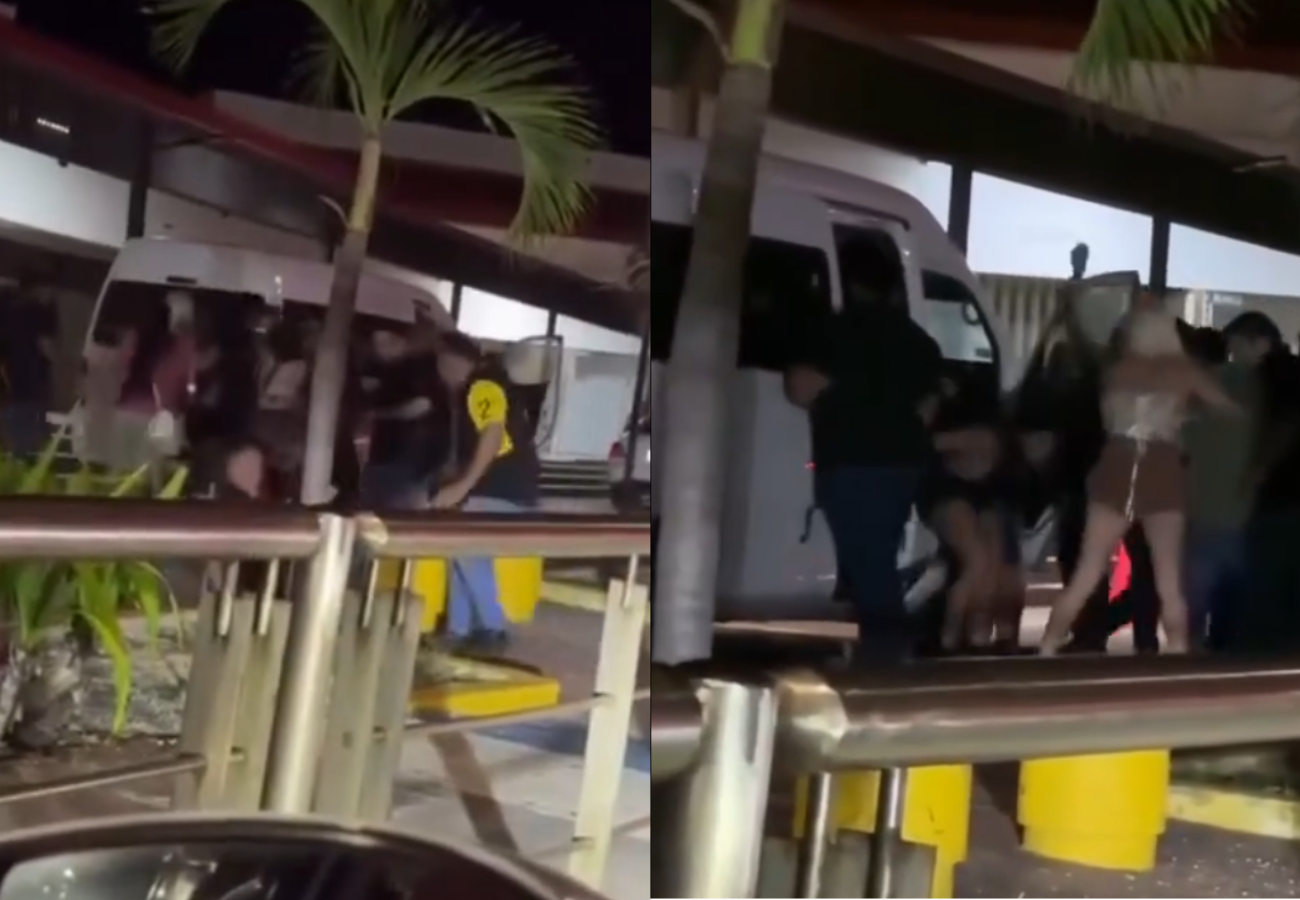 Graban a turistas y choferes protagonizando violenta riña en la Zona Hotelera de Cancún