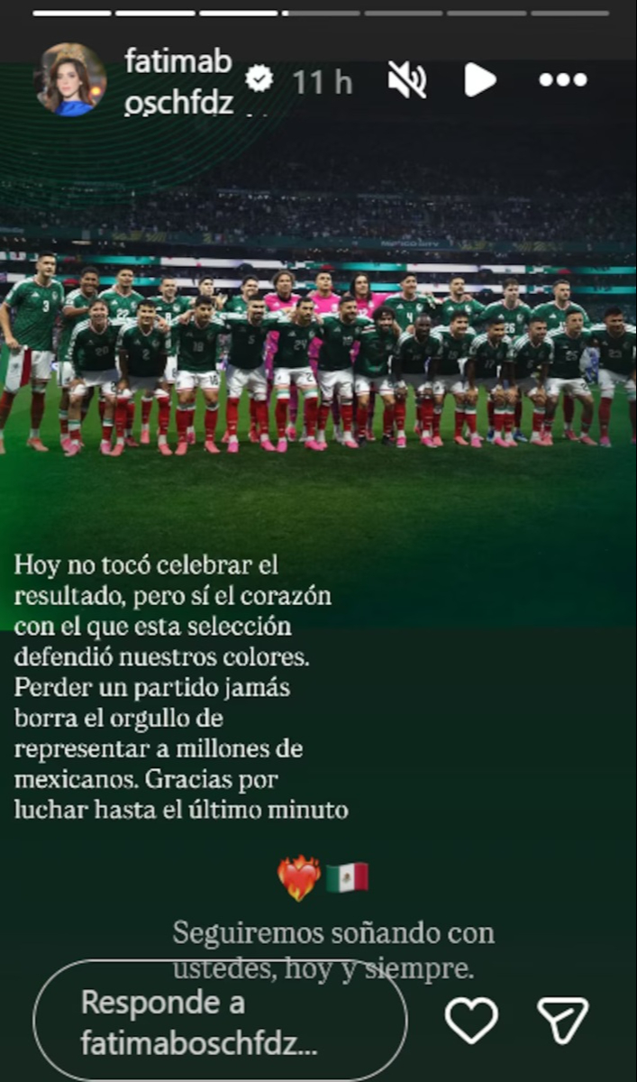 Fátima Bosch manda mensaje al Tri tras su derrota contra Inglaterra.