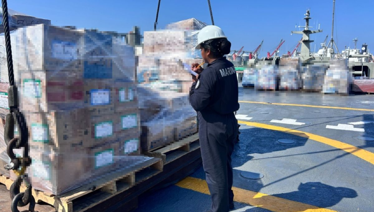 El buque ARM “Papaloapan” transporta aproximadamente 684 toneladas de insumos