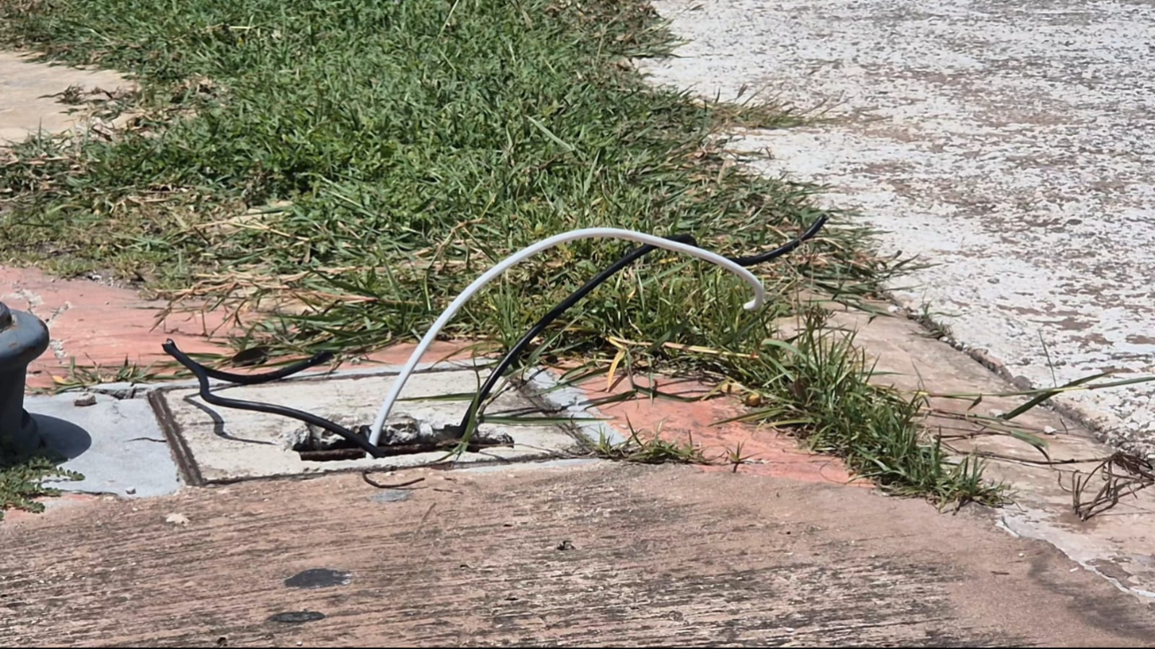 El robo de los cables dejó en total penumbra esta representativa área pública.