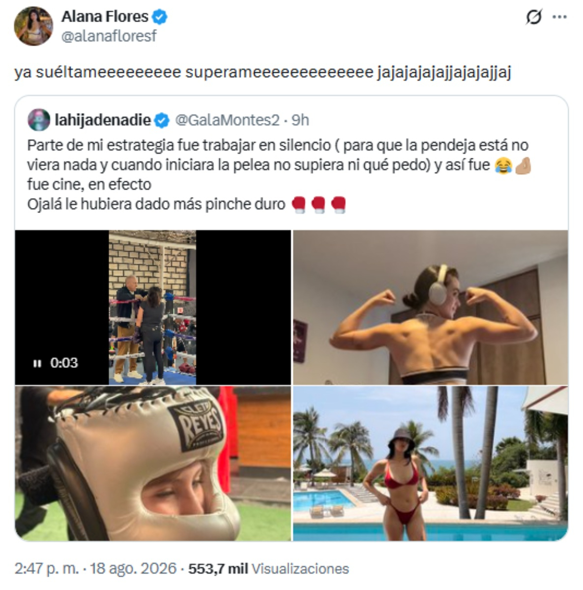 Alana Flores responde a los ataques de Gala Montes.