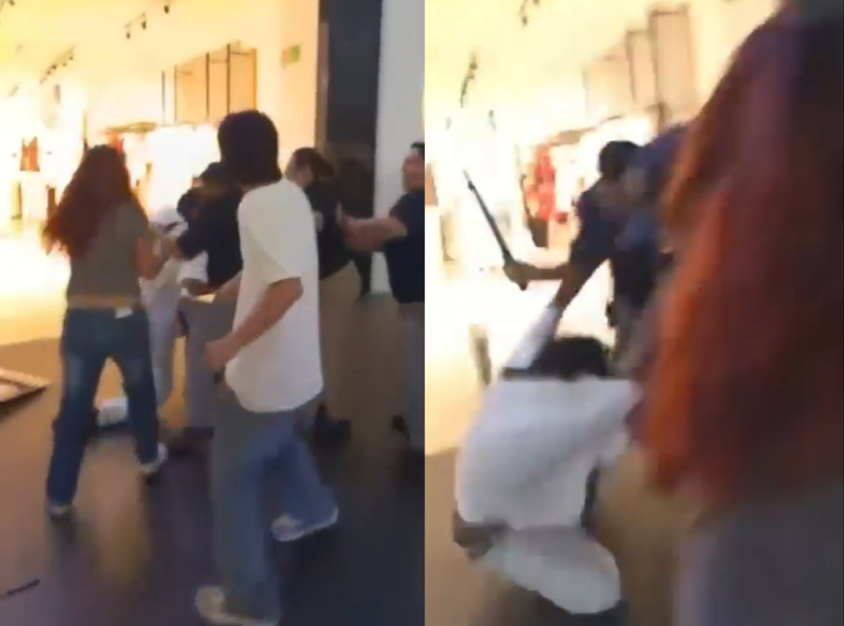 Así fue la pelea entre jóvenes y guardias de seguridad en Plaza Las Américas de Cancún