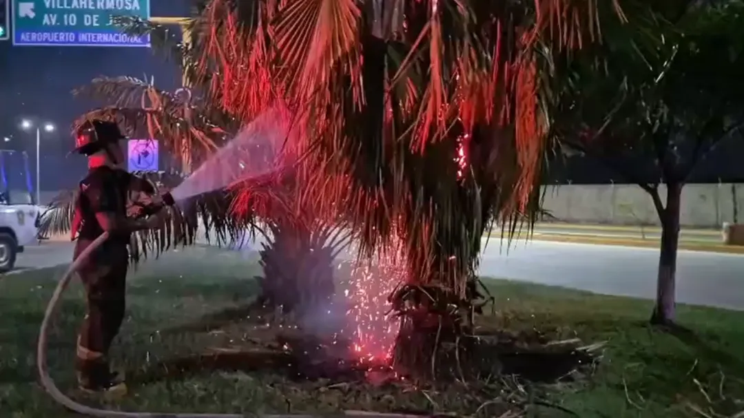 Elementos de Protección Civil y Bomberos Tácticos controlan incendio.