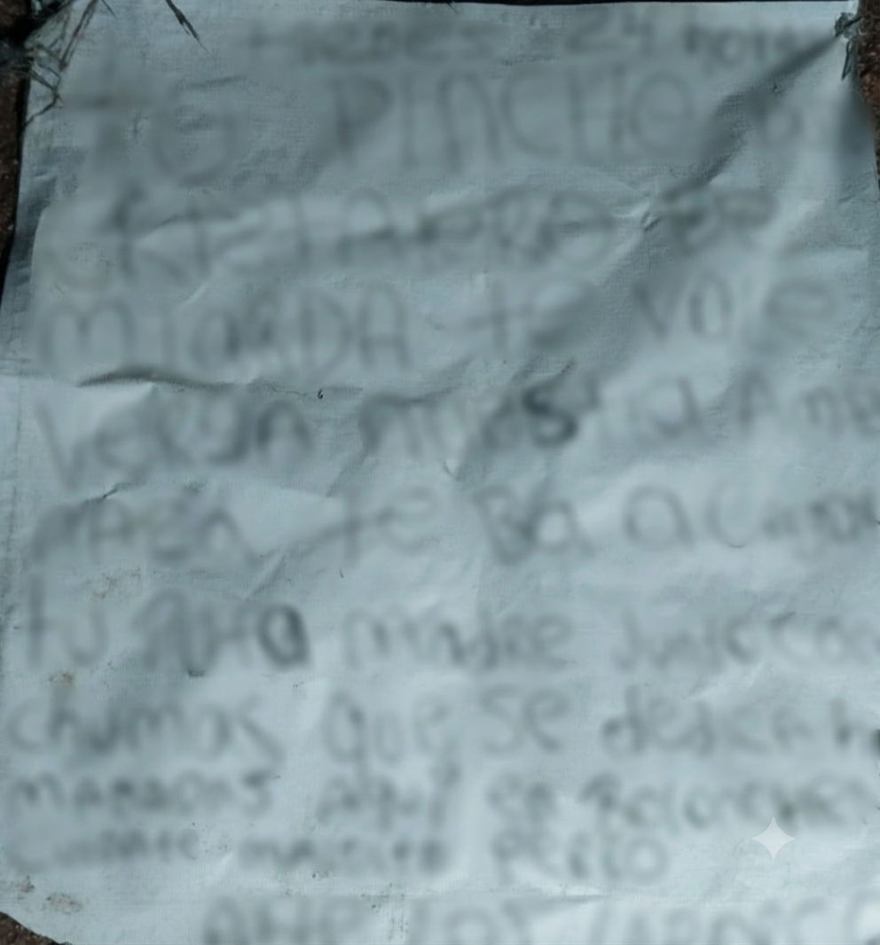 Es la segunda manta intimidatoria reportada en el poblado en lo que va del mes de agosto.