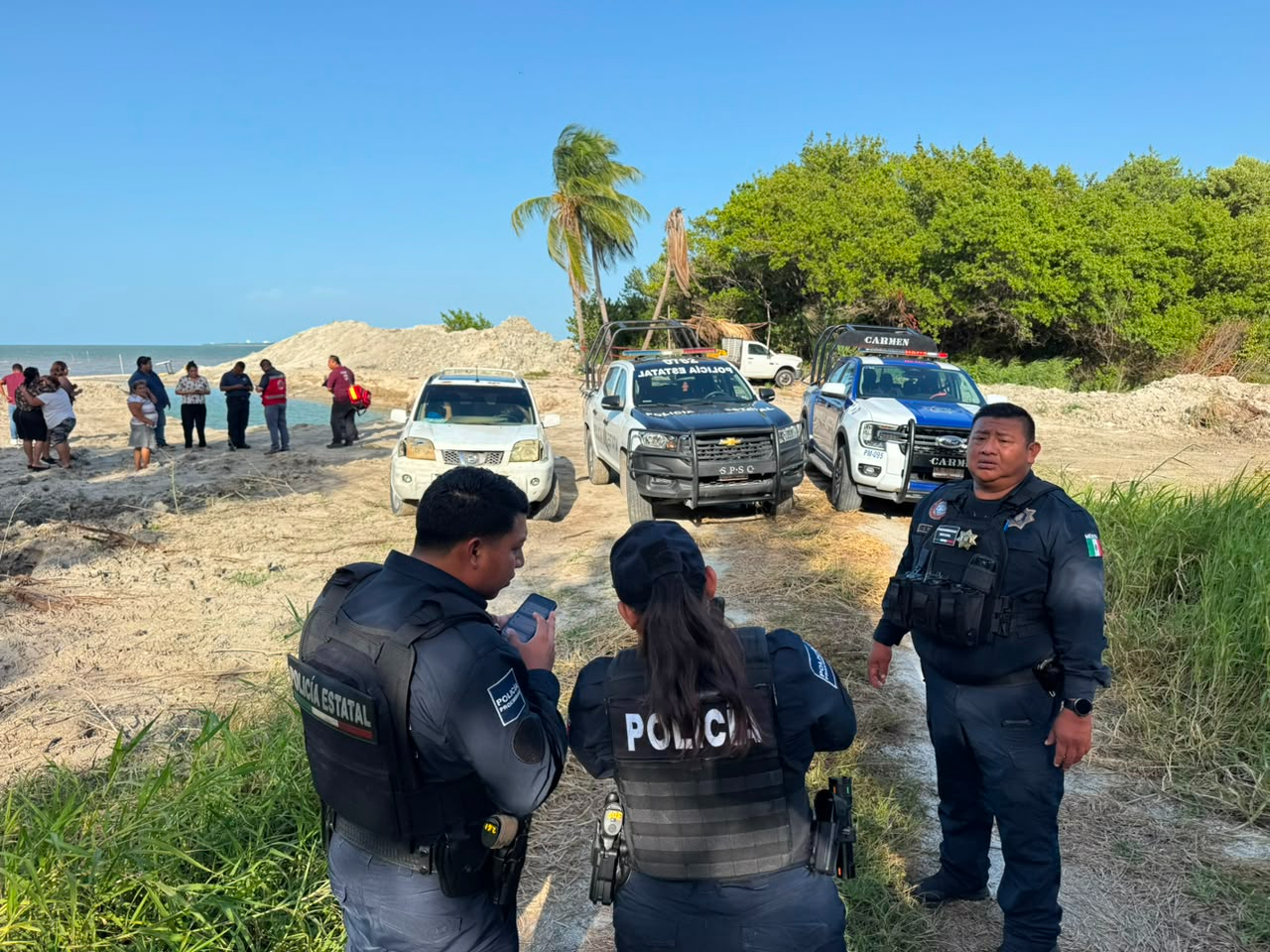 Autoridades acordonaron la zona donde un empresario fue asesinado en Ciudad del Carmen