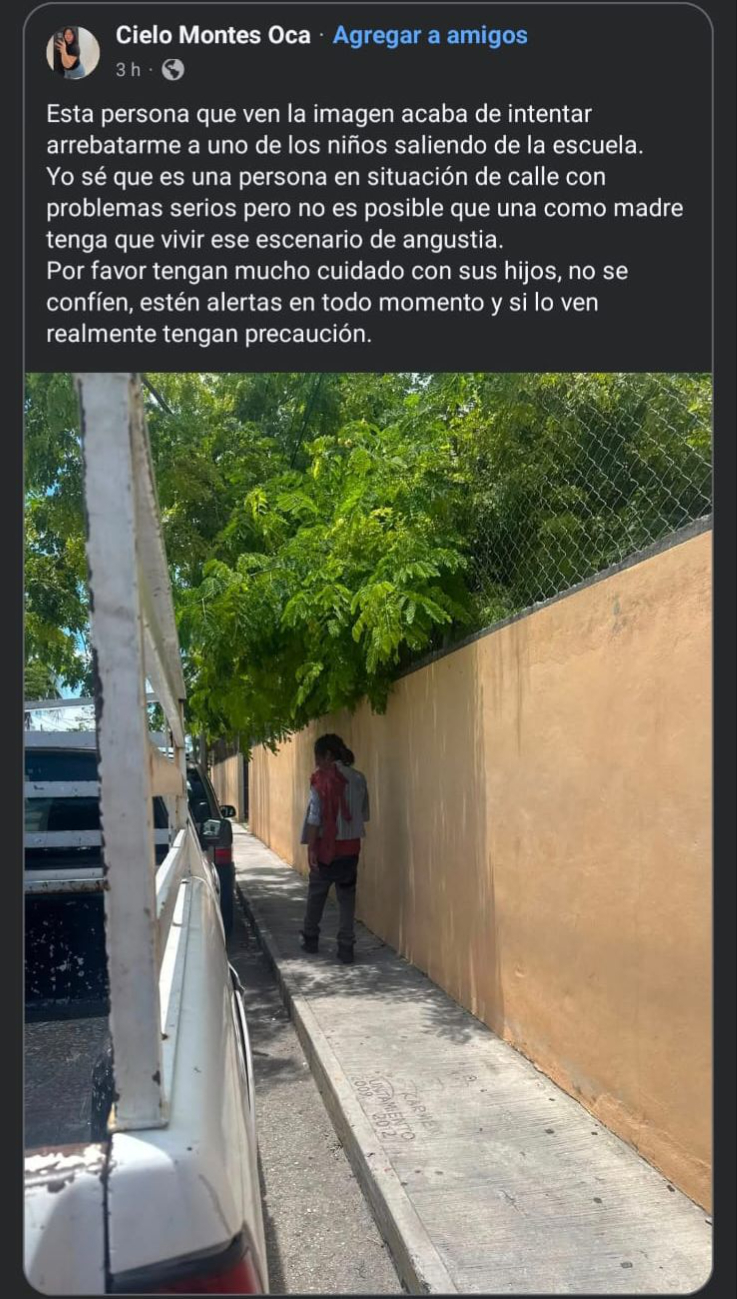 Una madre denunció un presunto incidente ocurrido en Ciudad del Carmen.