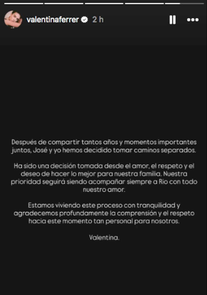 Valentina Ferrer confirma el fin de su relación con J Balbin.