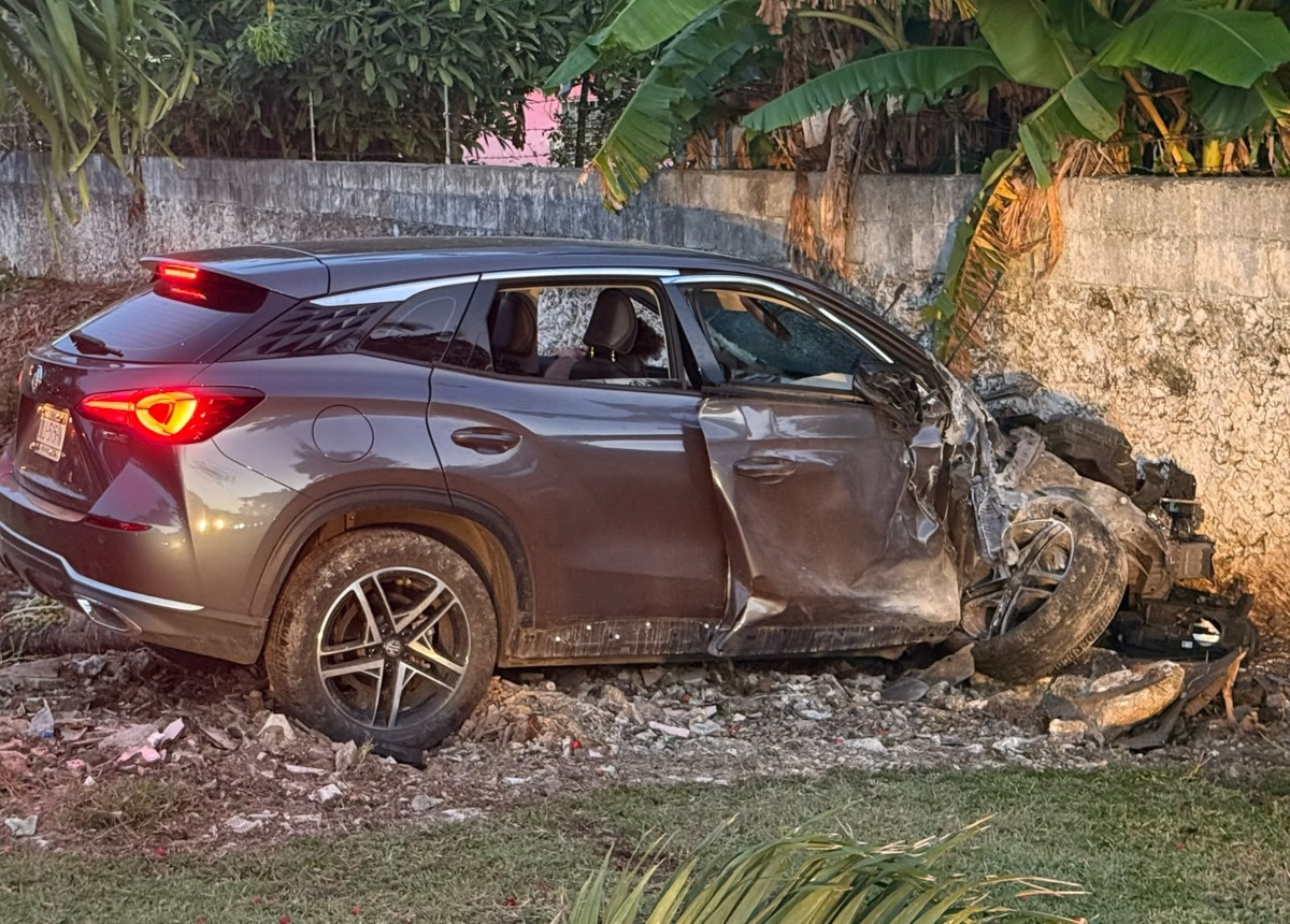 Tras el incidente, la camioneta terminó impactando contra una pared.