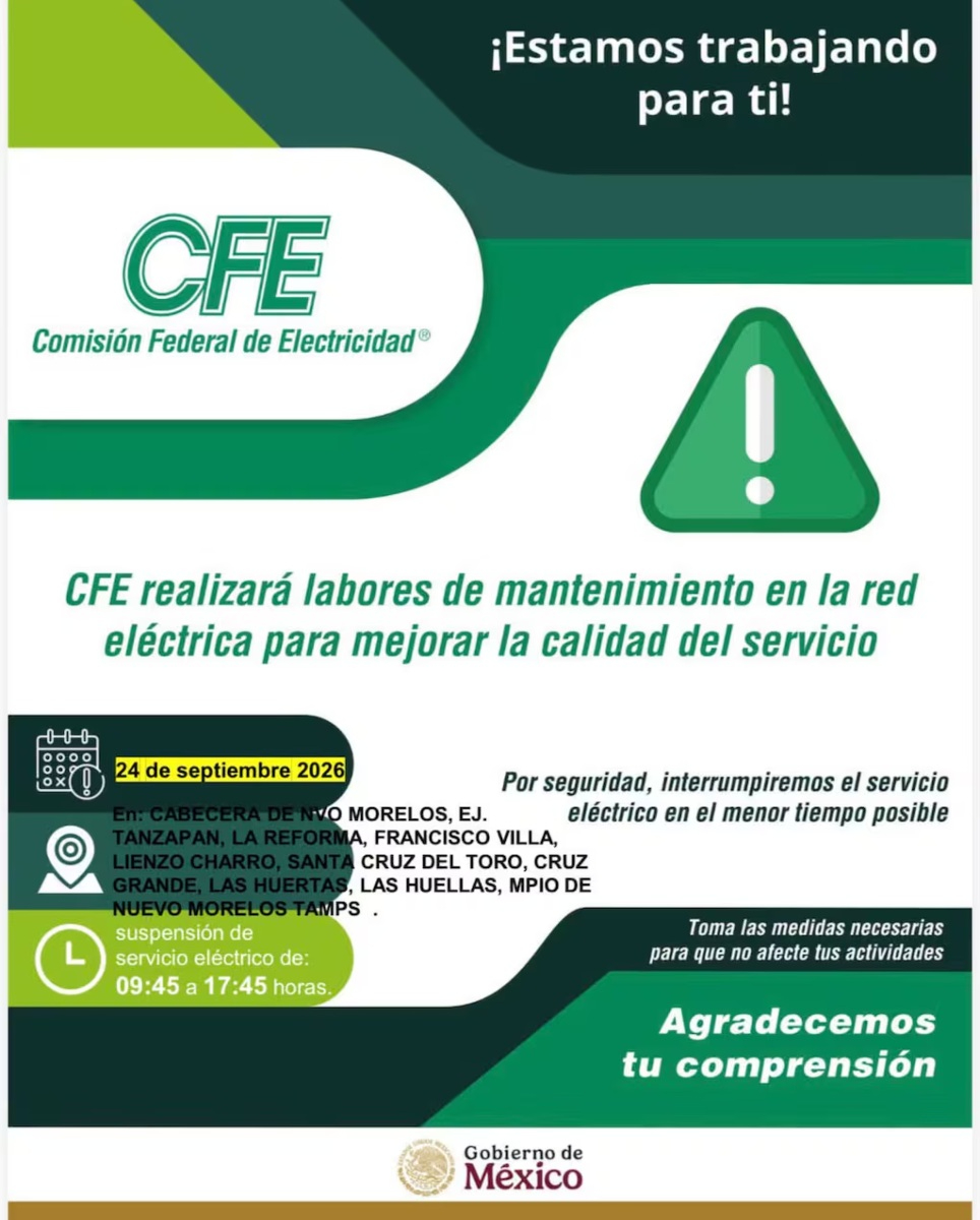 Apagón masivo CFE este 24 de septiembre.