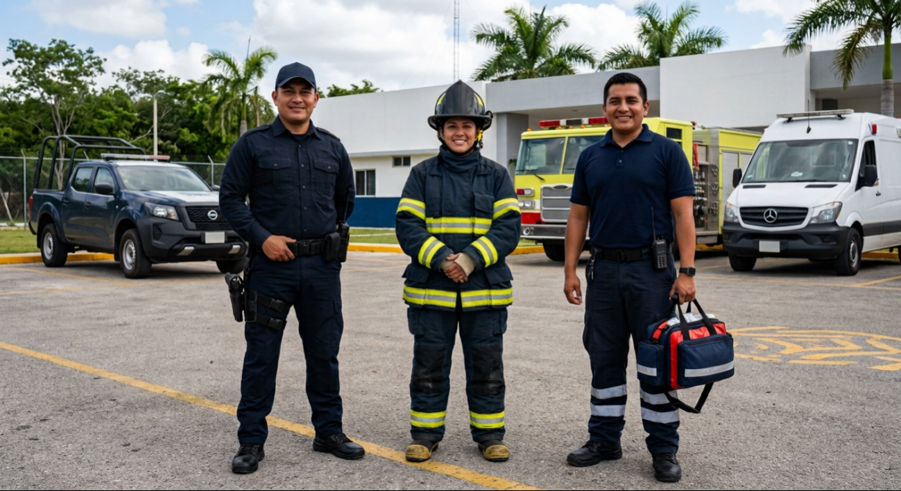 Los salarios promedio de policías, bomberos y paramédicos en Yucatán varían según el puesto
