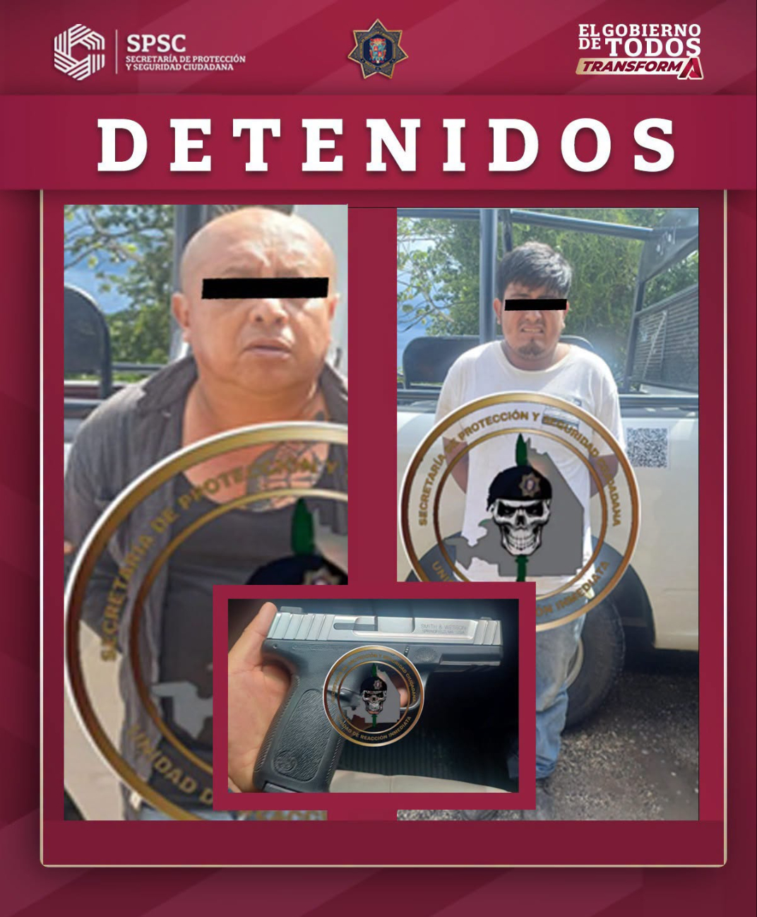 Detienen a dos hombres con un arma y cartuchos en Santa Rosa, Calakmul