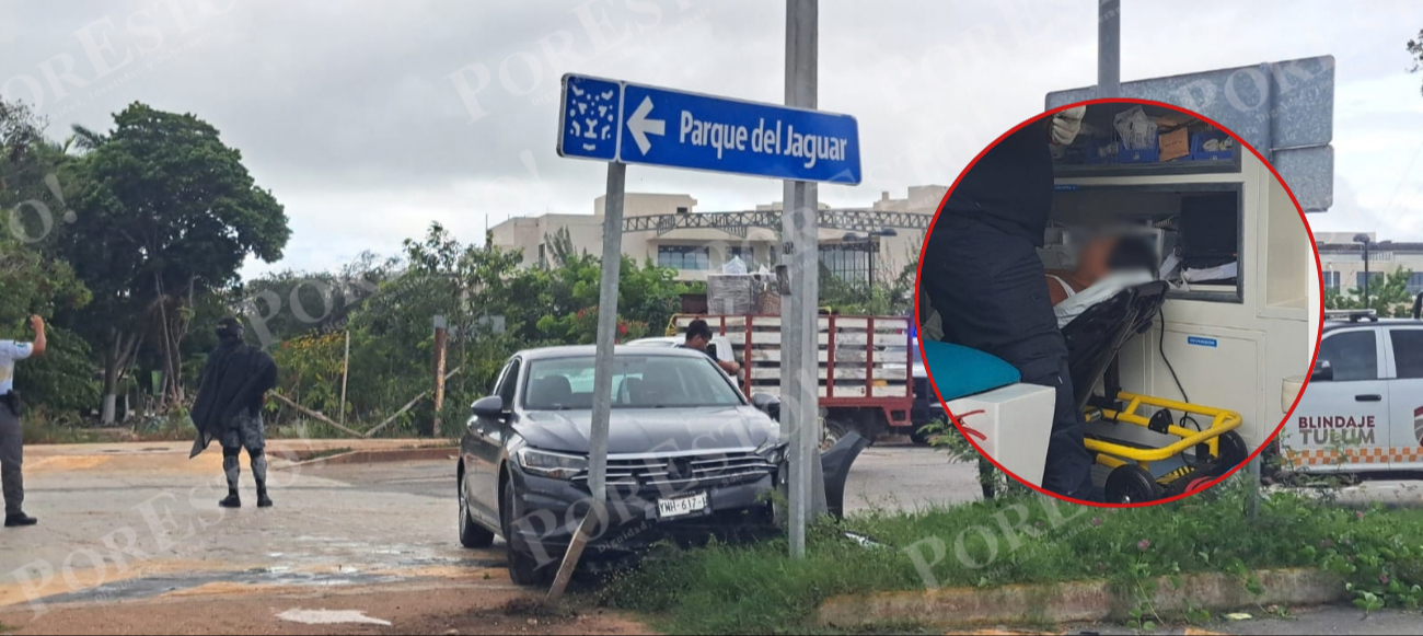 La conductora habría perdido el control del automóvil al ingresar a la glorieta