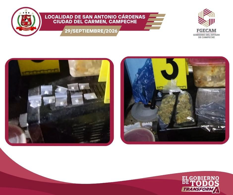 Se incautaron envoltorios con presunta marihuana y polvo o cristal blanco.