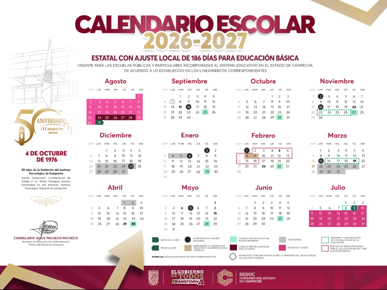 El 16 de septiembre habrá suspensión de labores, aunque no formará un puente de fin de semana.