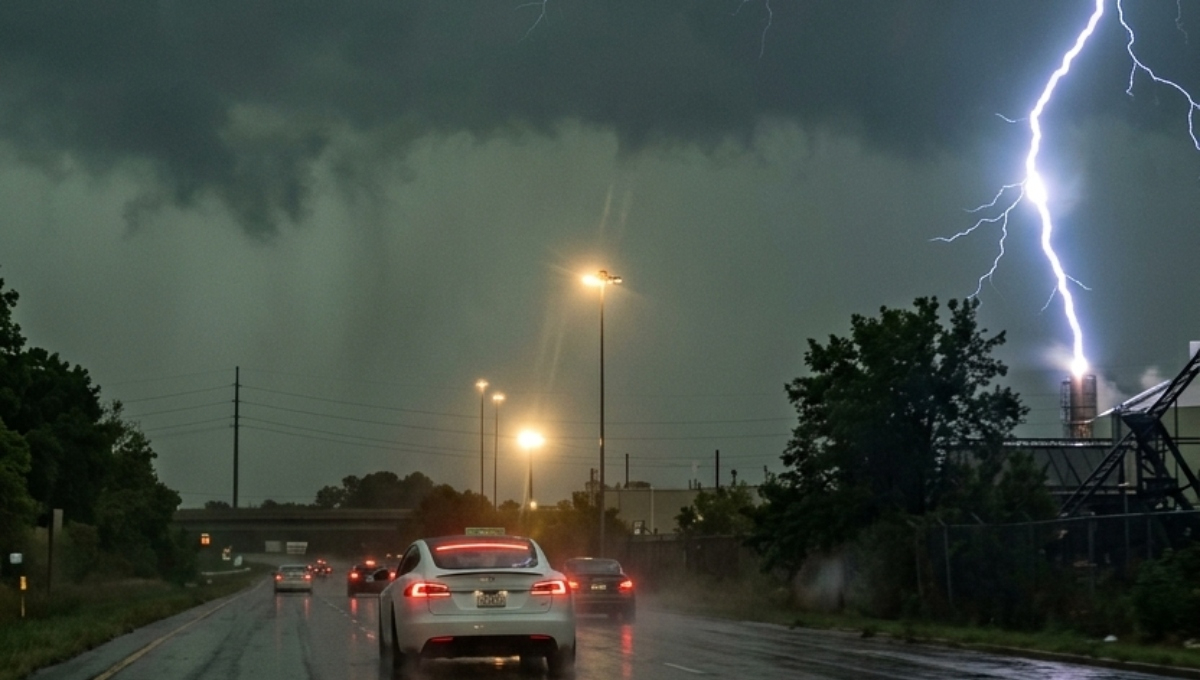 Usuarios compartieron las imágenes del rayo que cayó durante la tormenta registrada en Mérida.