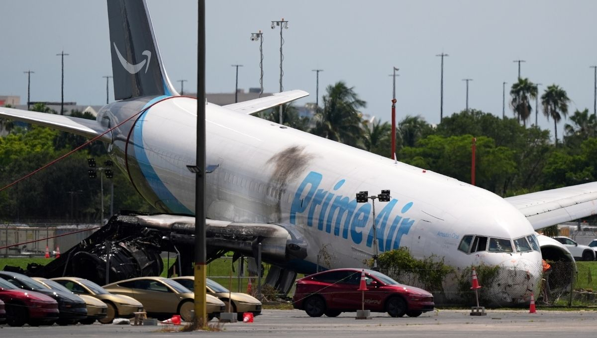El percance ocurrió poco después de las 14:00 horas del pasado domingo 6 de septiembre, cuando el avión, un Boeing 767-300, salió de la pista