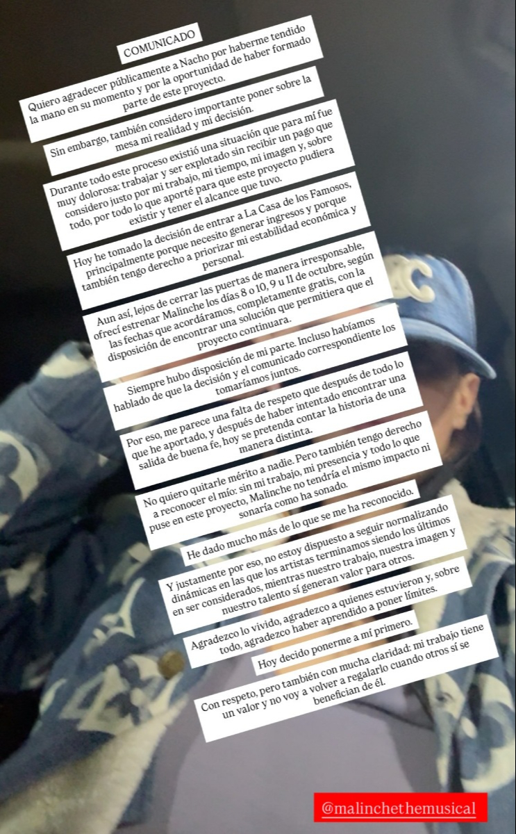 Gala Montes habla de su problema con la producción de 'Malinche'.
