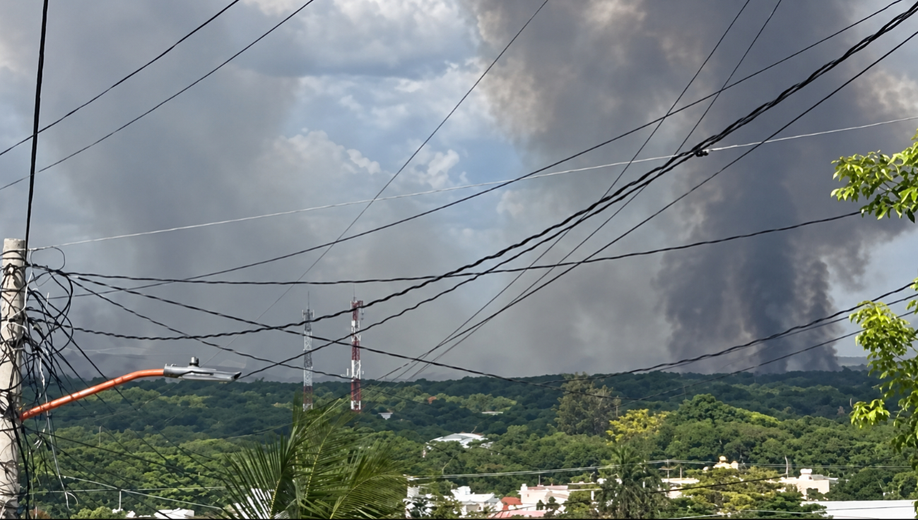 La Conafor monitorea incendio activo en Los Petenes.