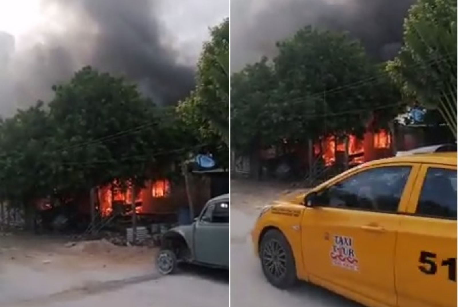 La falta de bomberos en Mahahual evitó que el incendio se pudiera controlar. Foto. Abraham Cohuó La falta de bomberos en Mahahual evitó que el incendio se pudiera controlar. Foto. Abraham Cohuó