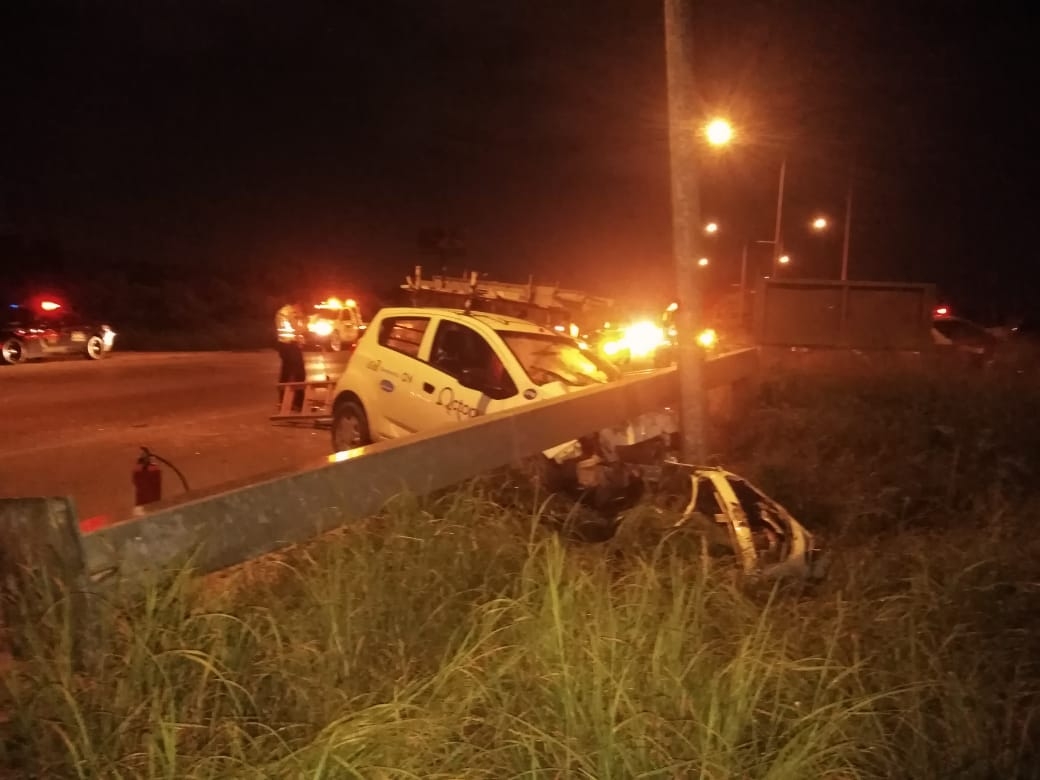 El accidente ocurrió a la altura del kilómetro 38 Foto: Fernando Poó El accidente ocurrió a la altura del kilómetro 38 Foto: Fernando Poó