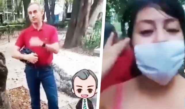 Mujer se emociona al encontrarse a López Gatell Mujer se emociona al encontrarse a López Gatell