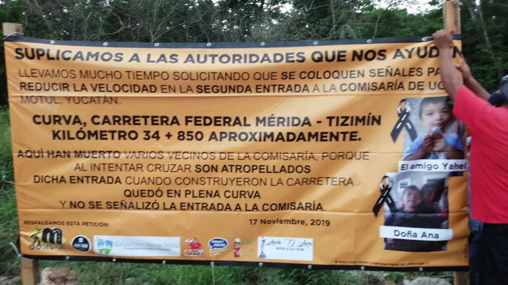 Piden instalar letreros y reductores de velocidad en entronque Motul-Cansacab