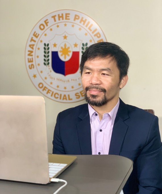 Manny Paquiao, ex-campeón de boxeo y senador, quiere que Filipinas tenga su programa Aprende en Casa Manny Paquiao, ex-campeón de boxeo y senador, quiere que Filipinas tenga su programa Aprende en Casa