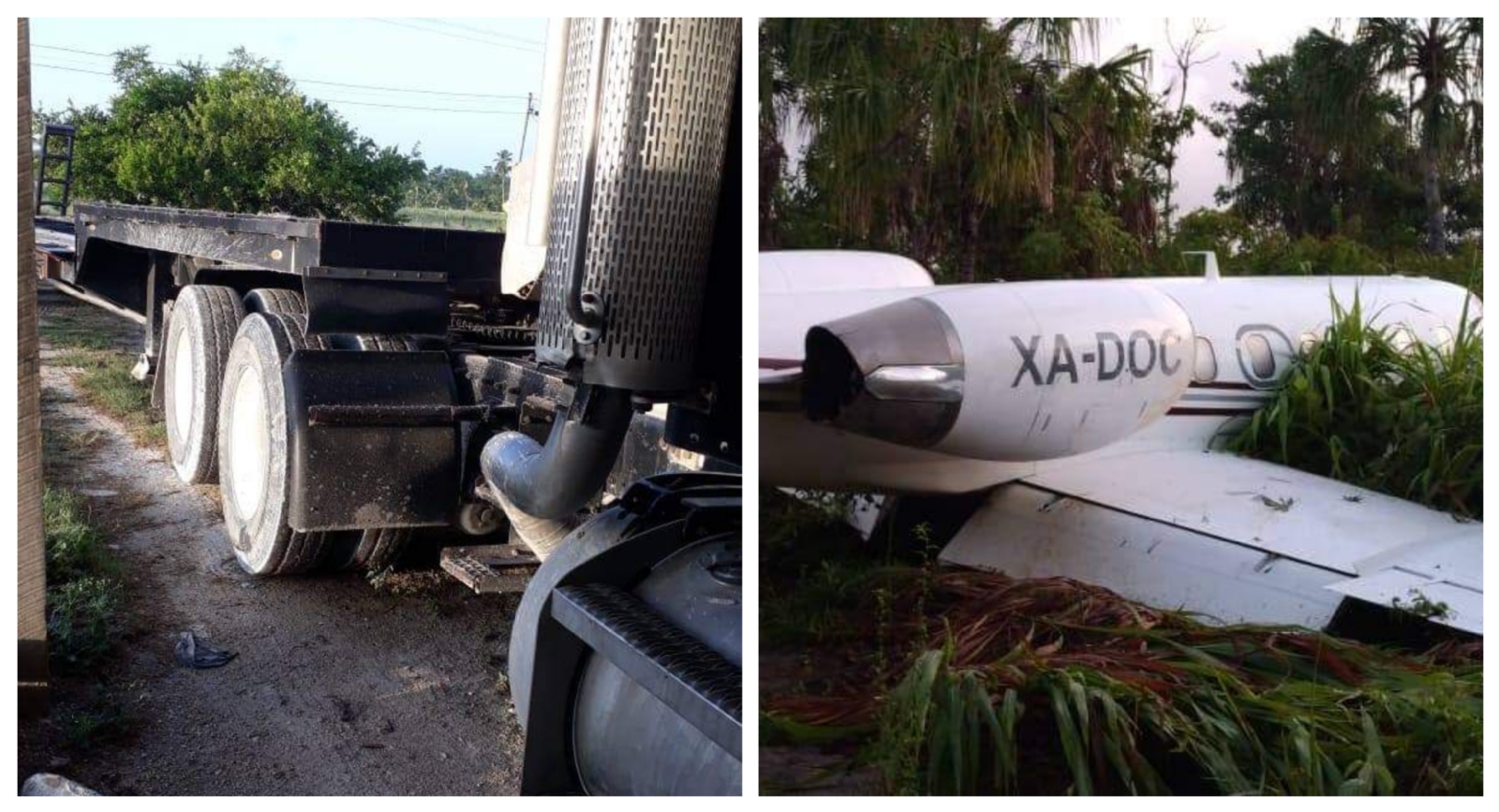 Tráiler es asegurado por presunta relación con jet abandonado en Belice