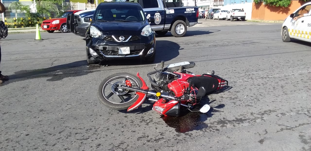 El accidente ocurrió esta mañana en calles de Chetumal El accidente ocurrió esta mañana en calles de Chetumal