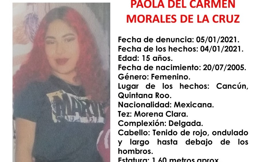 La menor fue reportada como desaparecida desde el 5 de enero pasado La menor fue reportada como desaparecida desde el 5 de enero pasado