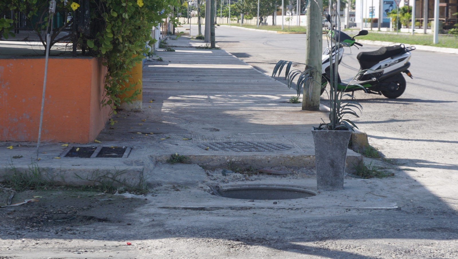 De abril a junio se realizó la construcción de banquetas en la avenida Francisco Field Jurado, la cual está a sobre precio De abril a junio se realizó la construcción de banquetas en la avenida Francisco Field Jurado, la cual está a sobre precio