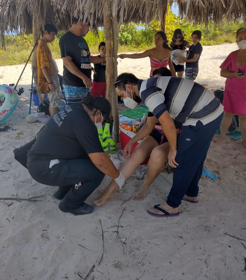 La joven fue trasladada en ambulancia a un hospital de Motul La joven fue trasladada en ambulancia a un hospital de Motul