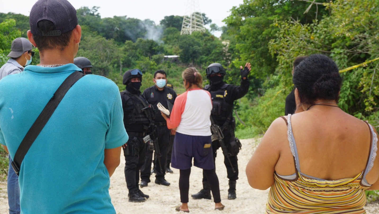 Las autoridades argumentaron que los invasores vivían a unos metros de una práctica de tiro de la SSP Las autoridades argumentaron que los invasores vivían a unos metros de una práctica de tiro de la SSP