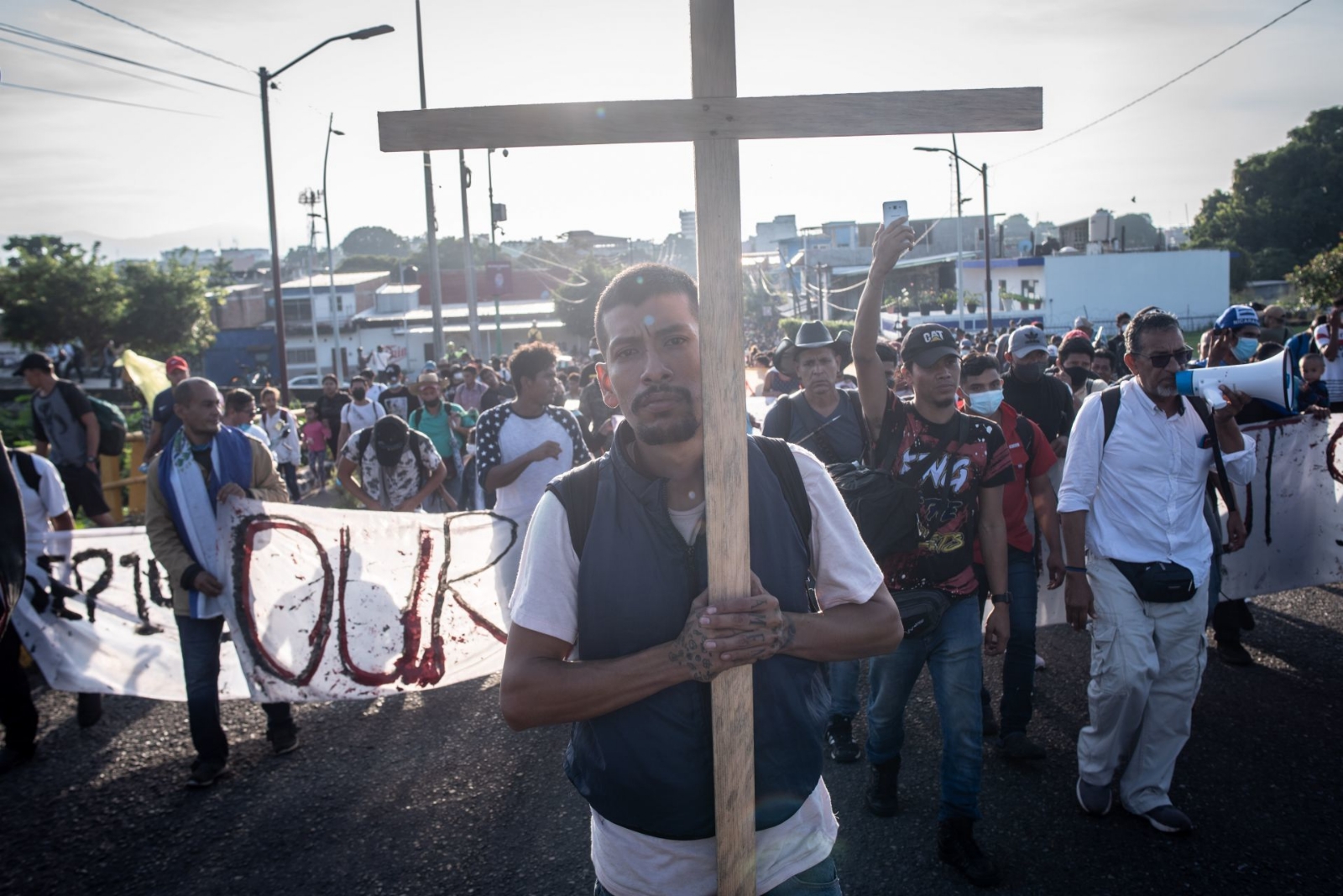 Este domingo inició el segundo trayecto de la caravana migrante, desde el ejido de Álvaro Obregón, rumbo a Huehuetán, en Chiapas