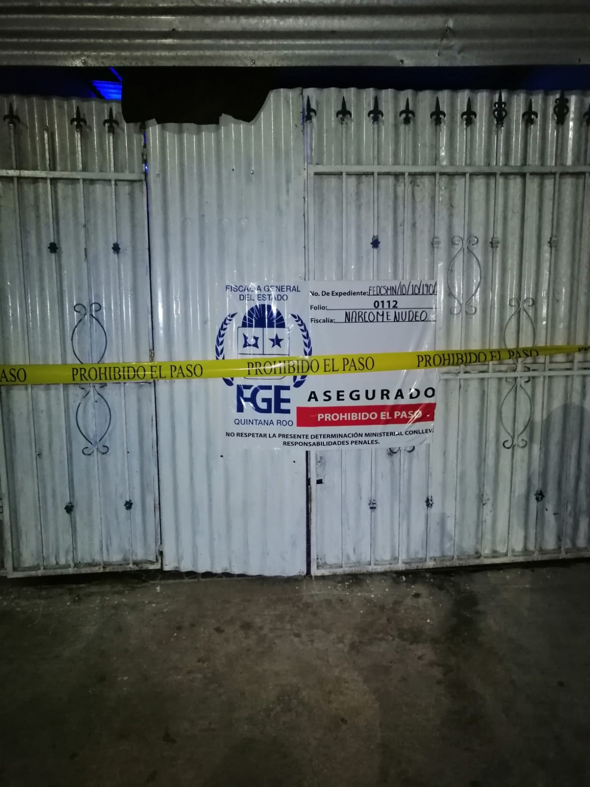 El cateo se realizó en la calle 19C entre calles 02 y 04 de la colonia Diego Rojas Zapata
