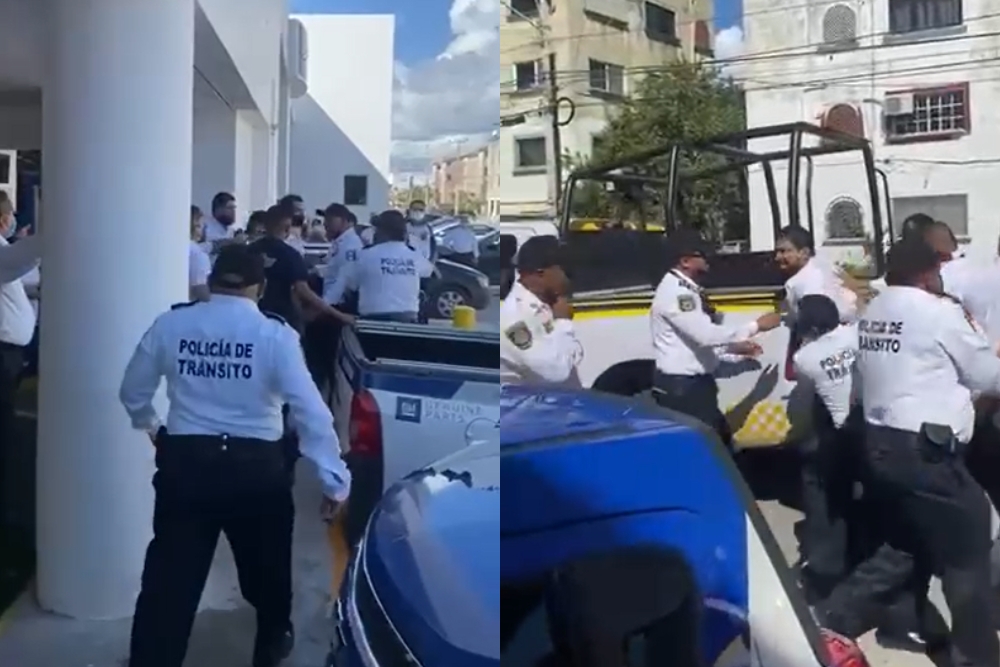 El video muestra el uso excesivo de la fuerza pública para someter a dos personas en Cancún