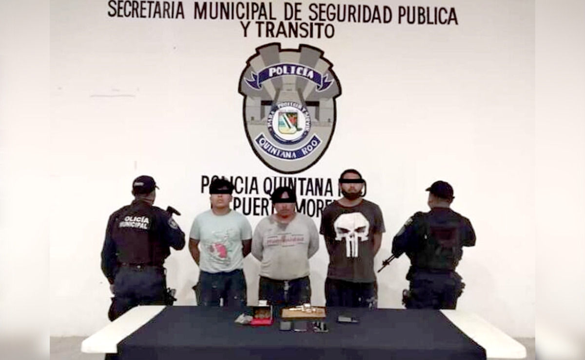 Tras la detención, los tres fueron trasladados a las inmediaciones de Seguridad Publica donde fueron puestos a disposición de la FGE