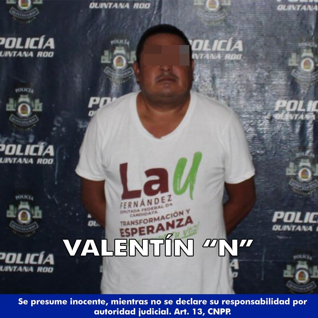 Valentín "N" y el arma asegurada quedando a disposición de las autoridades correspondientes Valentín "N" y el arma asegurada quedando a disposición de las autoridades correspondientes