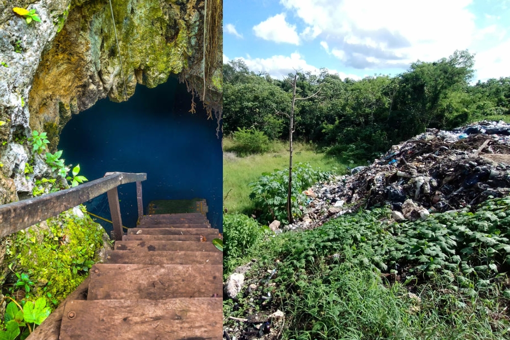 Los mantos acuíferos también son contaminados por los tiraderos clandestinos en la Ruta de los Cenotes en Puerto Morelos
