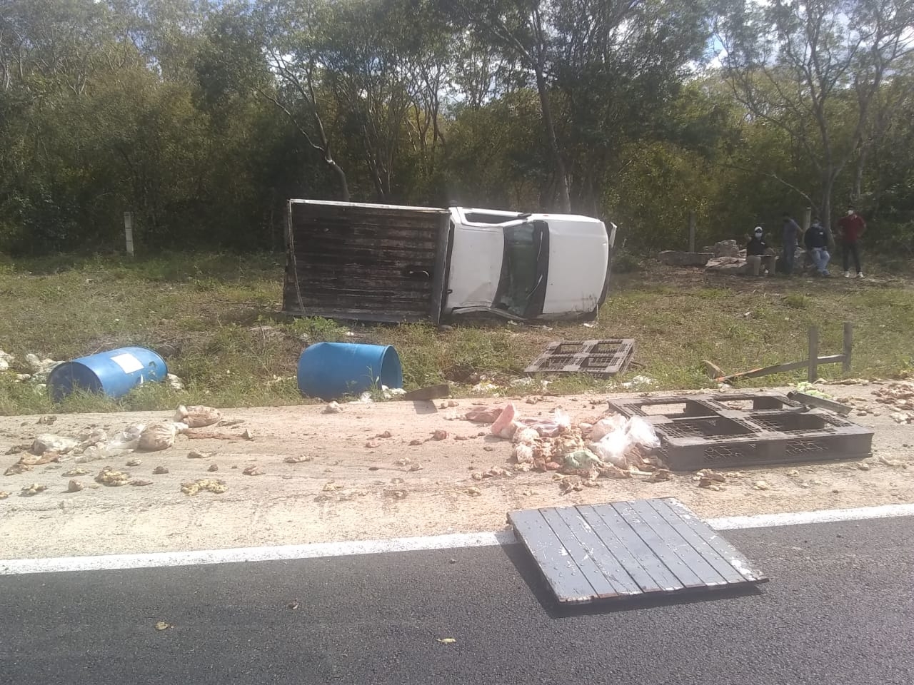 Al lugar del accidente llegó un elemento de la Guardia Nacional