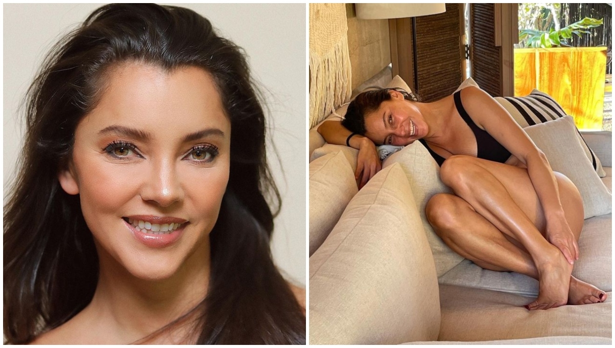 En las imágenes se ve a Sara Maldonado en una tina, donde se aprecia su espalda desnuda, mientras de admira en un espejo En las imágenes se ve a Sara Maldonado en una tina, donde se aprecia su espalda desnuda, mientras de admira en un espejo