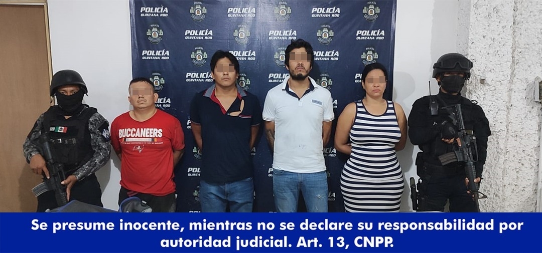 Los detenidos fueron identificados como Adrián “N”, Miguel “N”, Diego “N” y Mayra “N”.