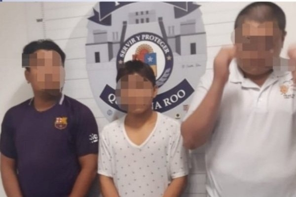 Elementos de la Policía Quintana Roo Benito Juárez, lograron la detención de Pablo "N", Fernando "N" y Edgar "N"