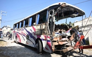Así quedó el autobús que se chocó Así quedó el autobús que se chocó